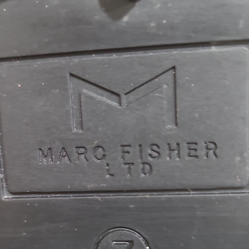 Marc Fisher Black and Tan Lace Up Boots - Picture 2 of 8